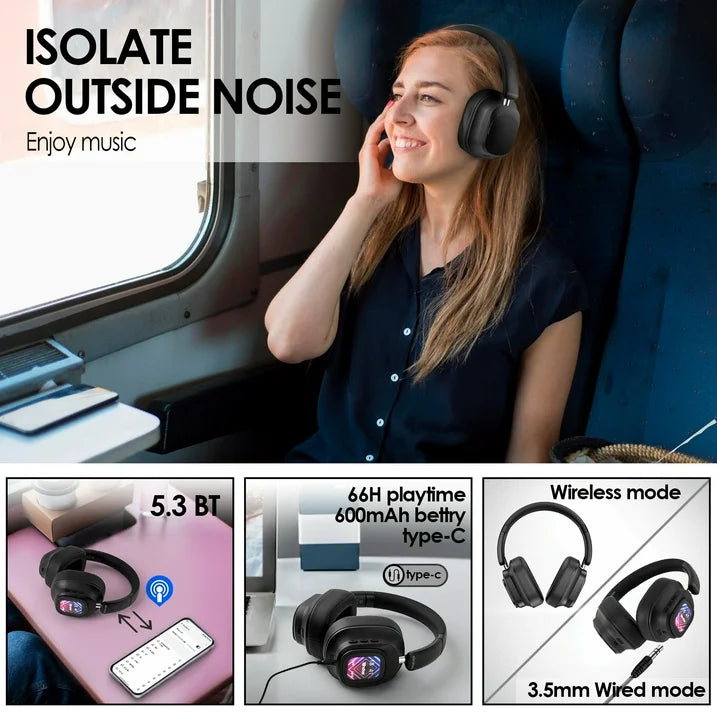 MagWave Pro — Hybrid Wireless Headphones with LED Smart Touch