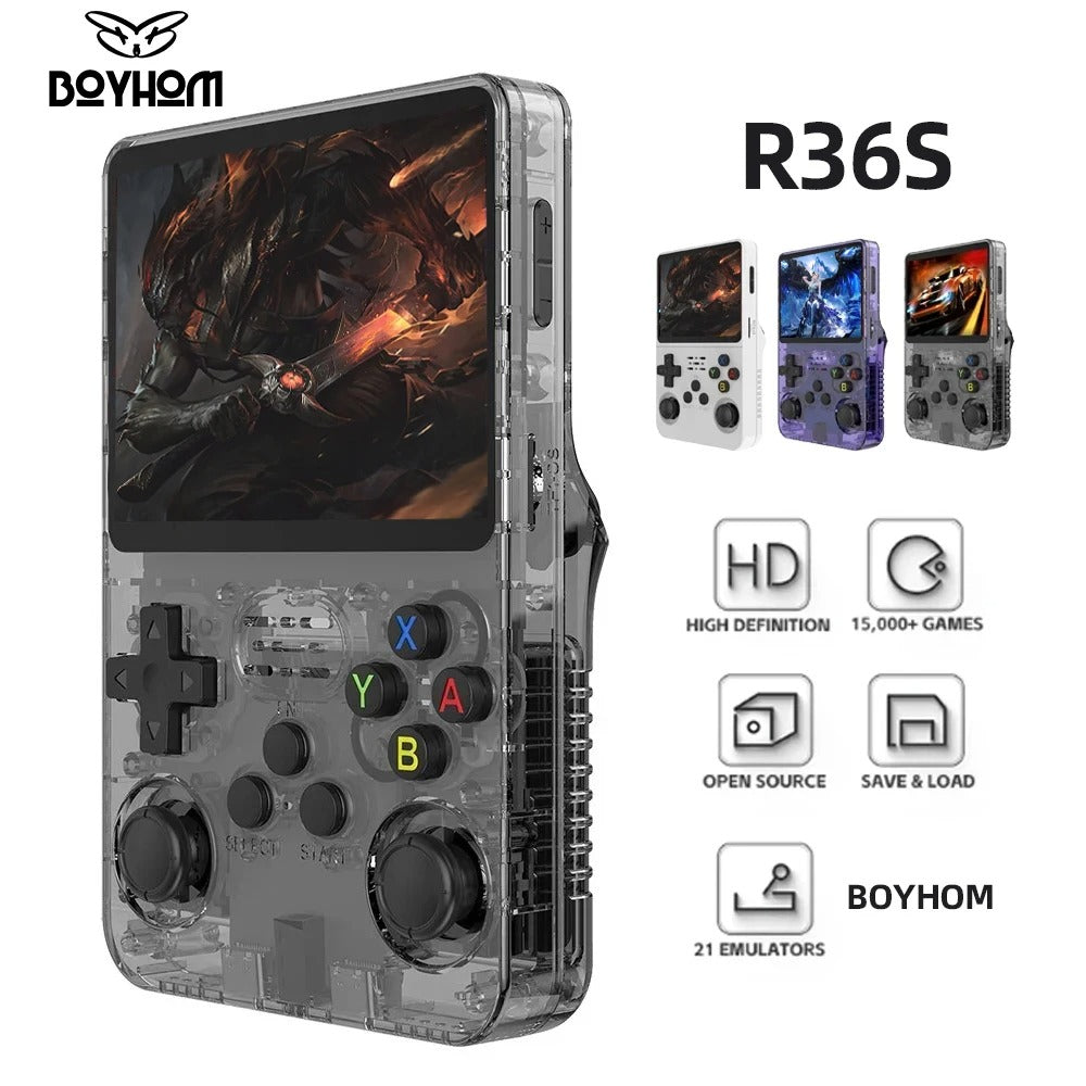 R36S Retro Handheld Game Console – 3.5" IPS Screen, Linux System, 64GB, Preloaded with Classic Games (R35S Pro)