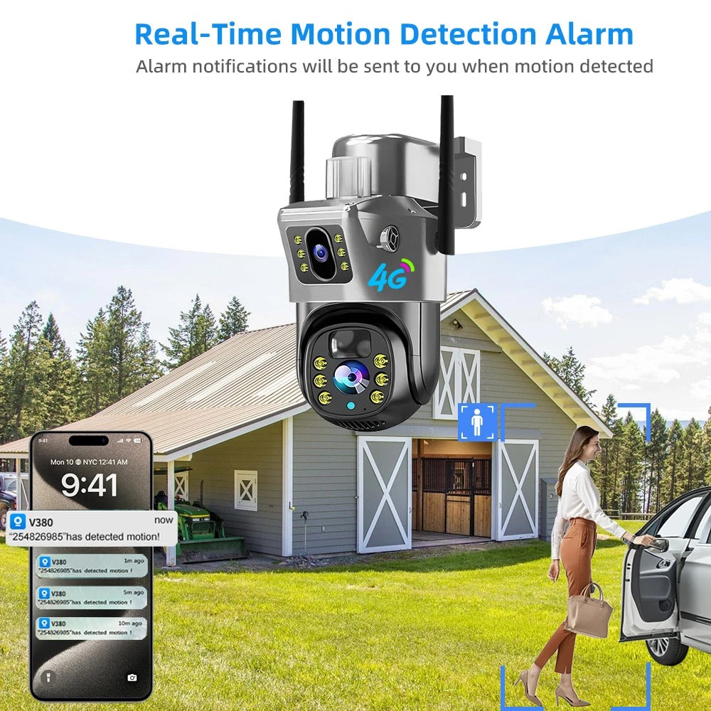 Solar-Powered 4G Security Camera — Outdoor Wireless CCTV with Motion Detection & Night Vision