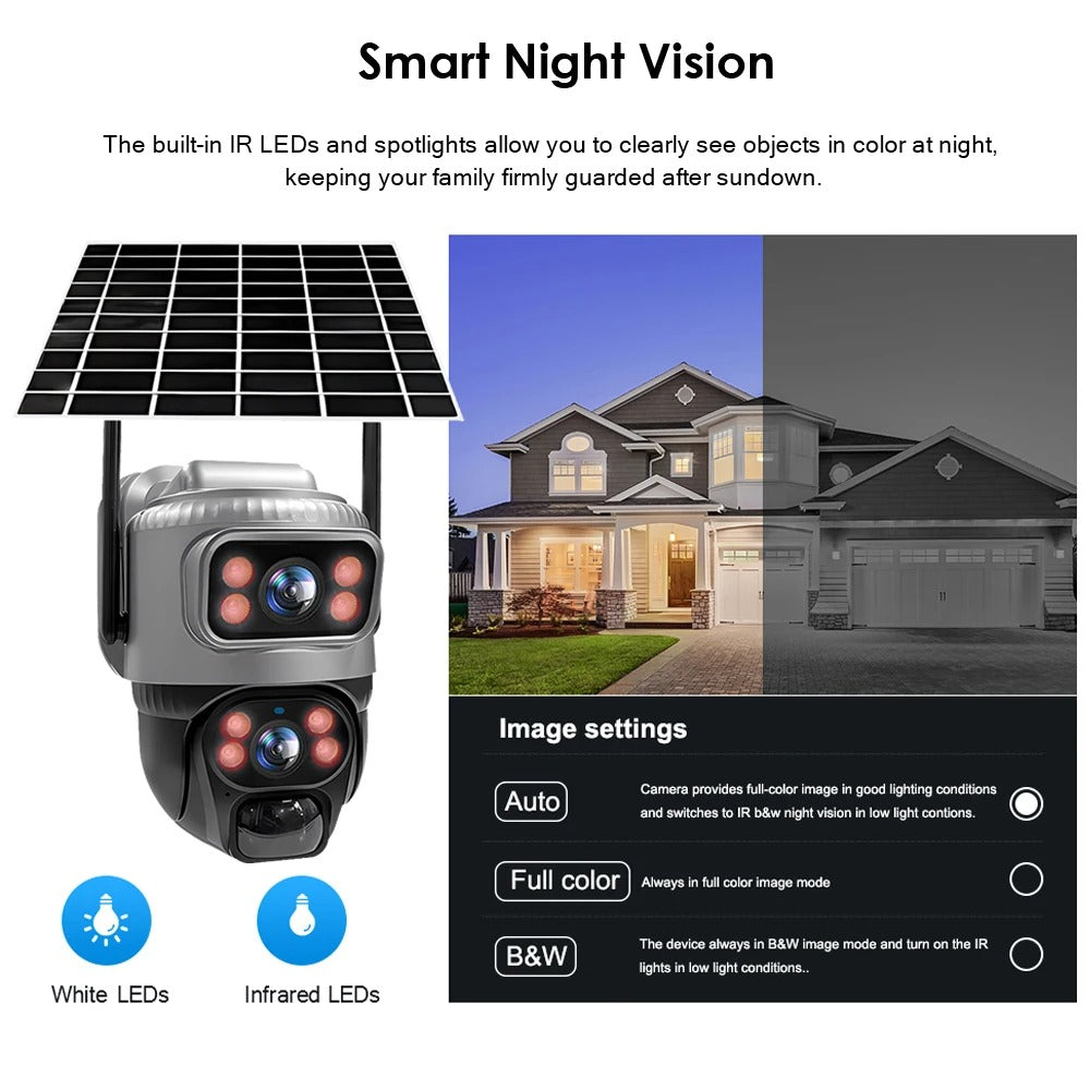 Solar-Powered 4G Security Camera — Outdoor Wireless CCTV with Motion Detection & Night Vision