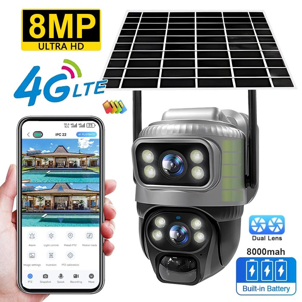 Solar-Powered 4G Security Camera — Outdoor Wireless CCTV with Motion Detection & Night Vision - paybest.ng