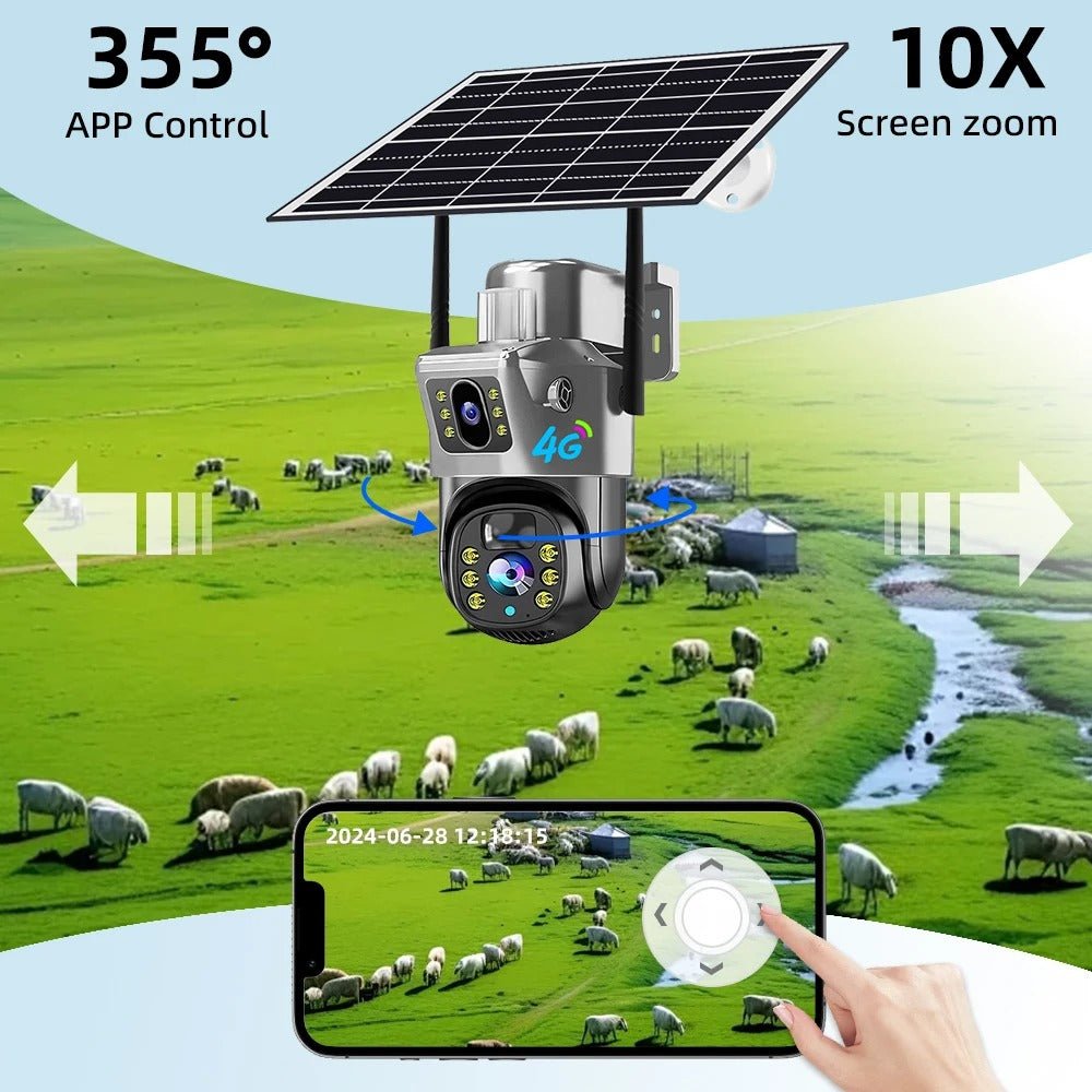 Solar-Powered 4G Security Camera — Outdoor Wireless CCTV with Motion Detection & Night Vision - paybest.ng